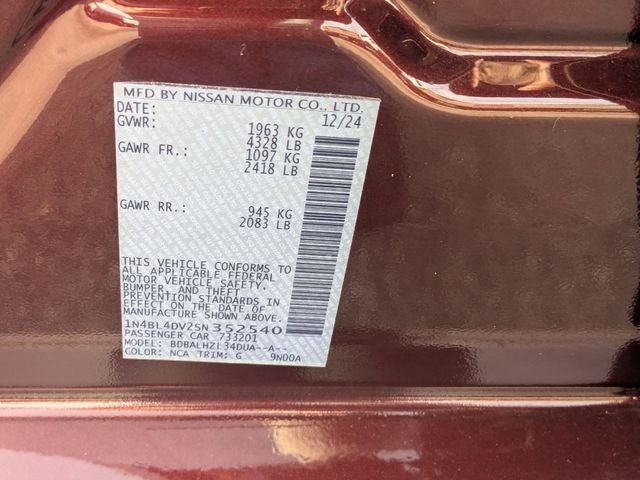 2025 Nissan Altima SV FWD