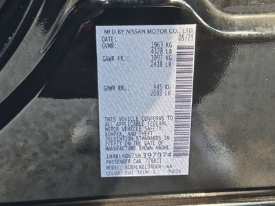 2025 Nissan Altima 2.5 SV