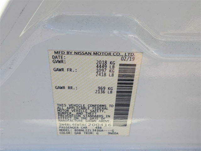 2019 Nissan Altima 2.5 SL