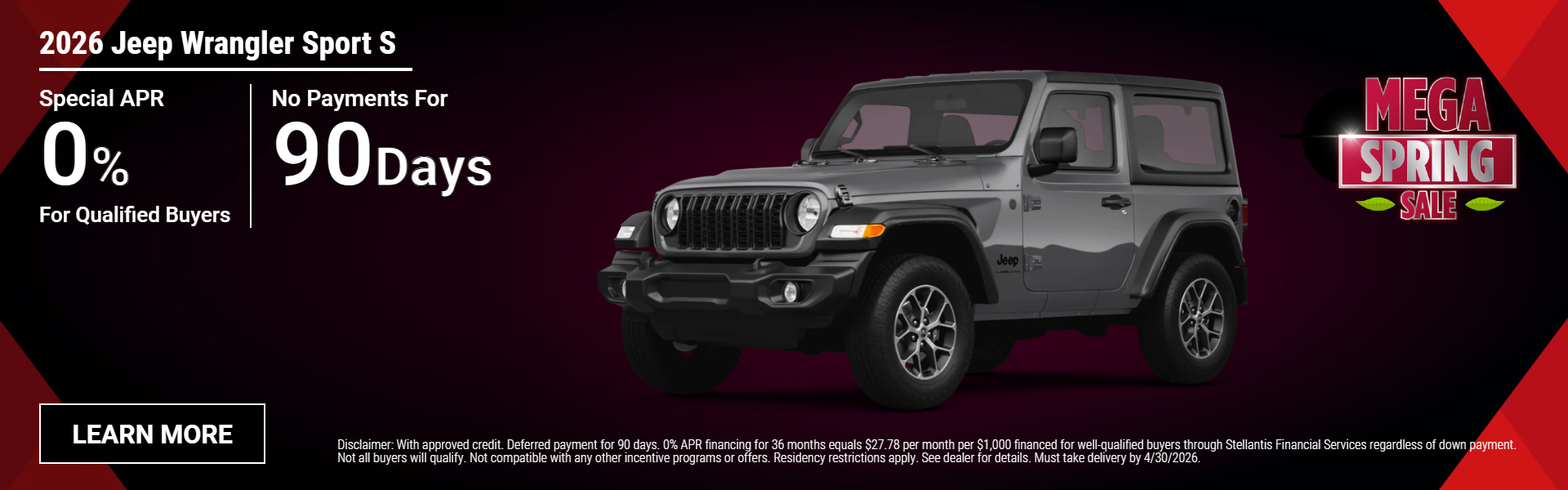 2026 Jeep Wrangler Sport S 0% APR