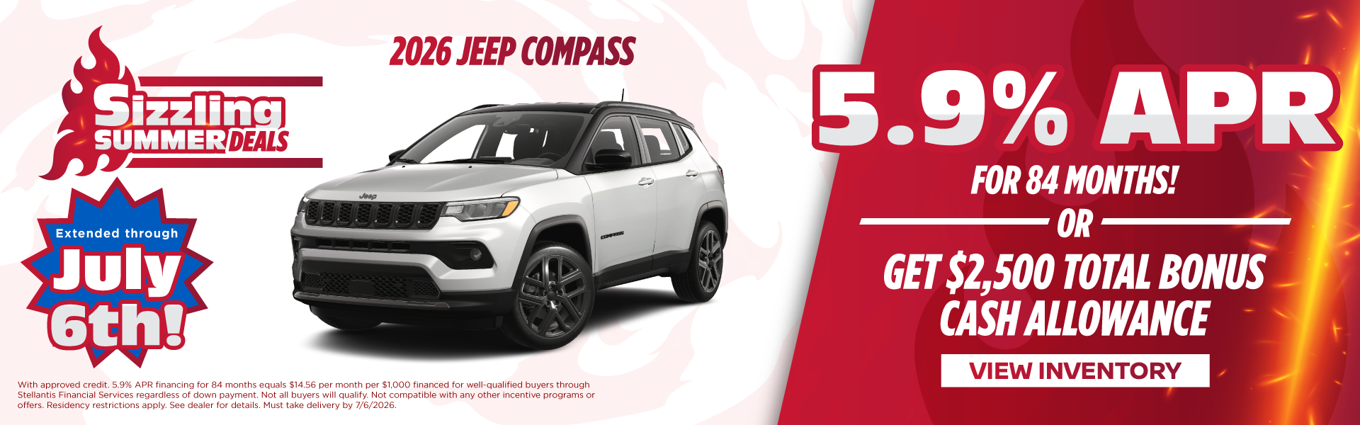 2026 Jeep Compass 5.9% APR for 84 months! Or Ge