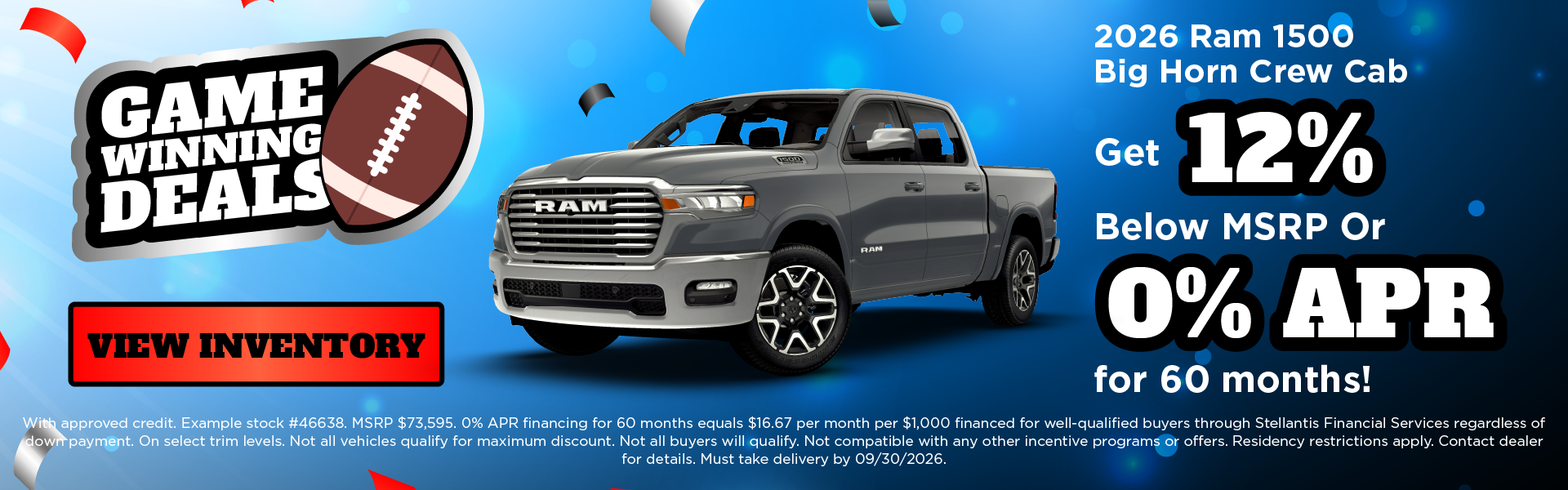 2026 Ram 1500 Big Horn Crew Cab Get 12% Below MSRP Or 0% APR