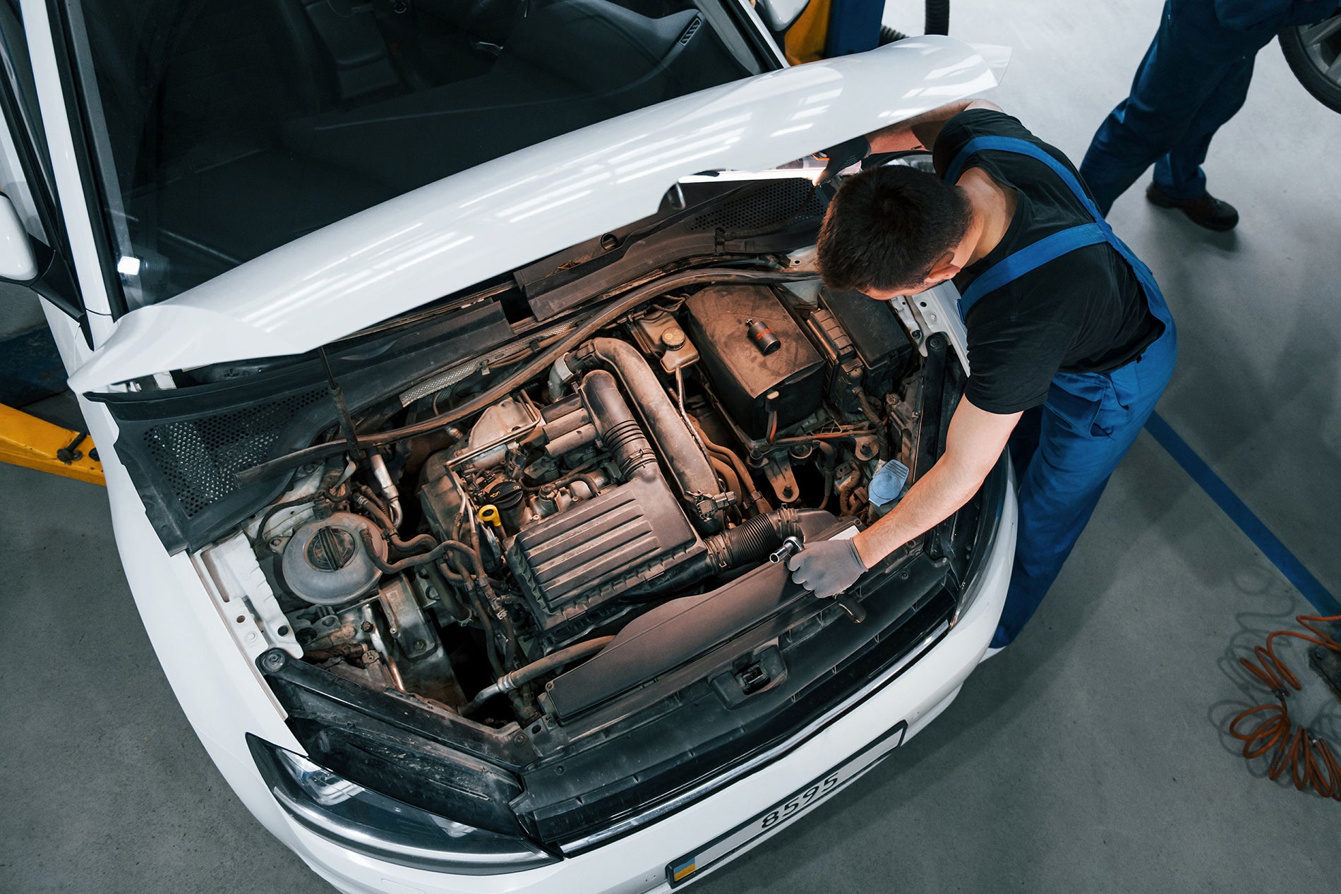 Certified technician performing engine service at Santee CDJR in Manning, SC